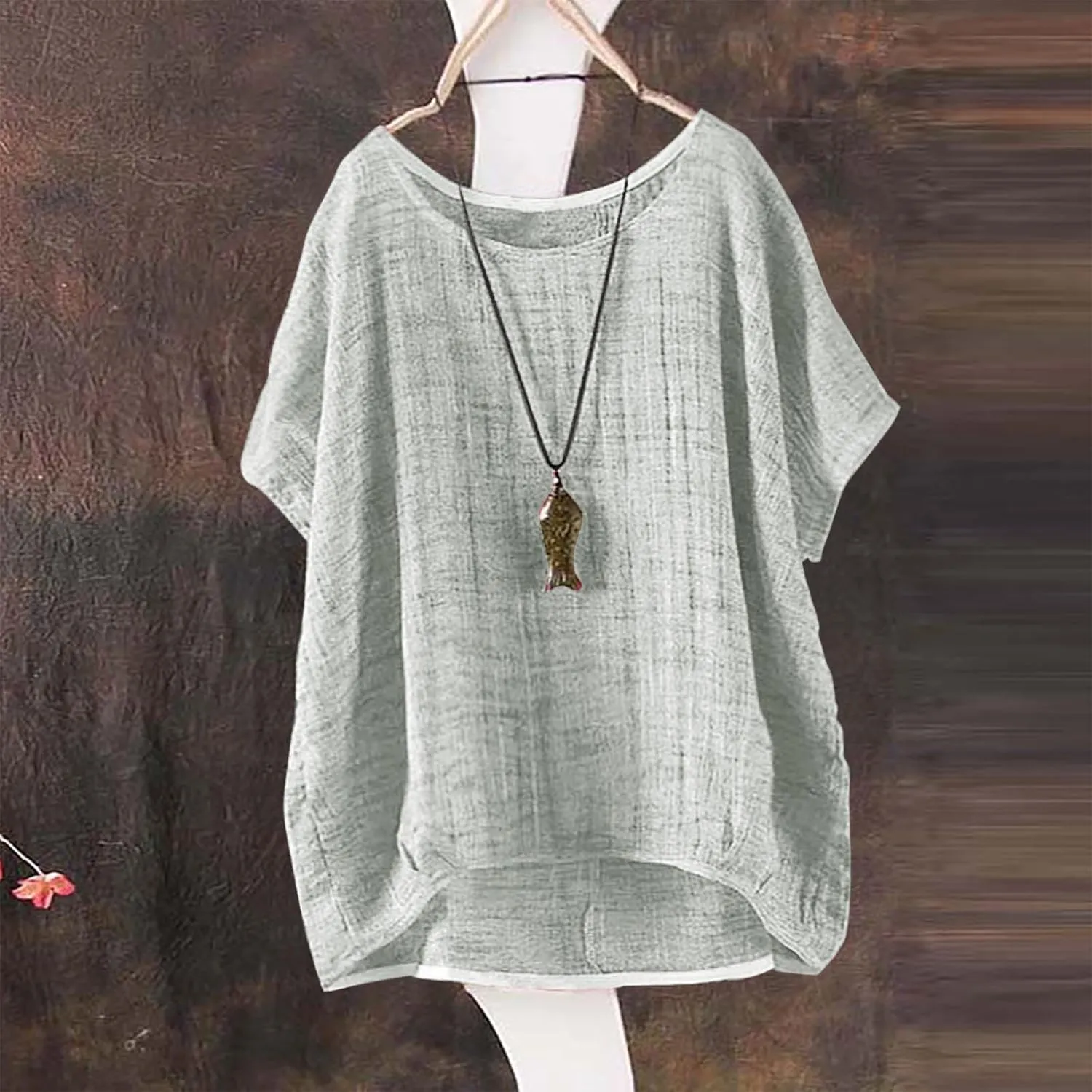 Linen Shirts for Women 2025 Summer Oversized Short Sleeve Tops Casual Loose Resort Wear Beach Vacation Blouses