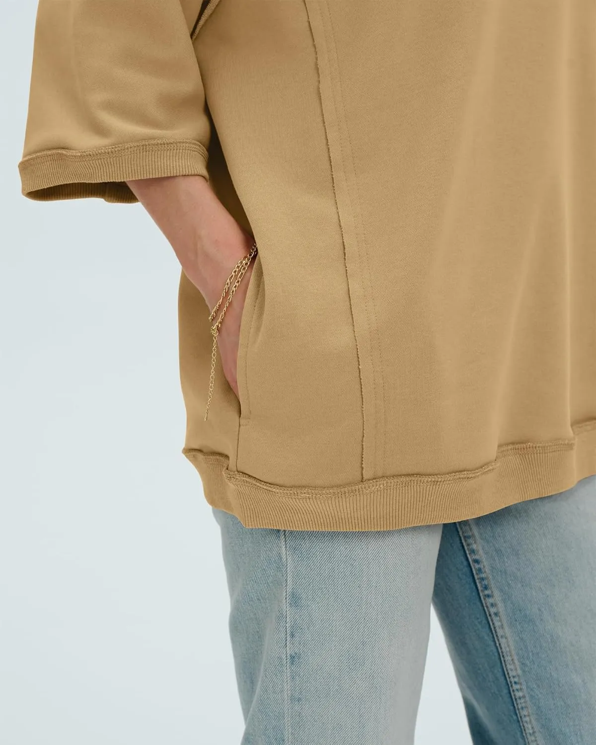 Locachy Women's Casual Crew Neck Sweatshirt Oversized 3/4 Sleeve Pullover Tops 2025 Fashion