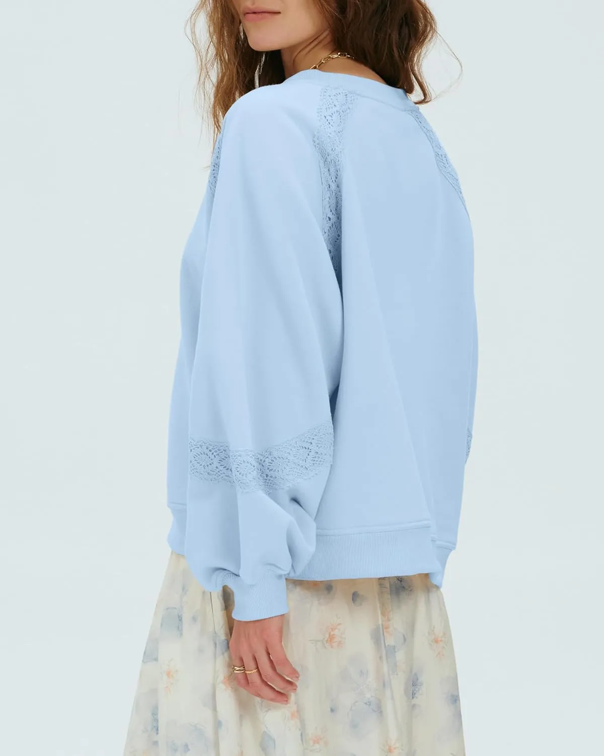 Locachy Womens Oversized Sweatshirt Casual V Neck Long Sleeve Cropped Pullover Tops Trendy Loose Blouses