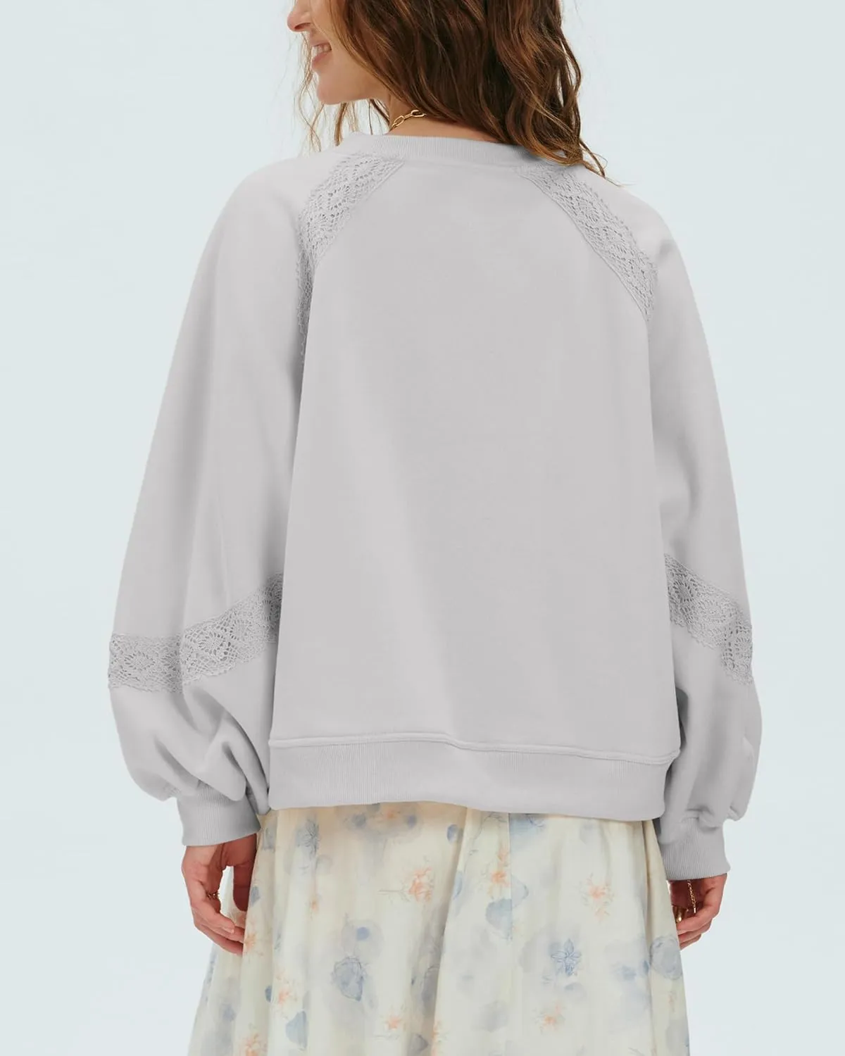 Locachy Womens Oversized Sweatshirt Casual V Neck Long Sleeve Cropped Pullover Tops Trendy Loose Blouses