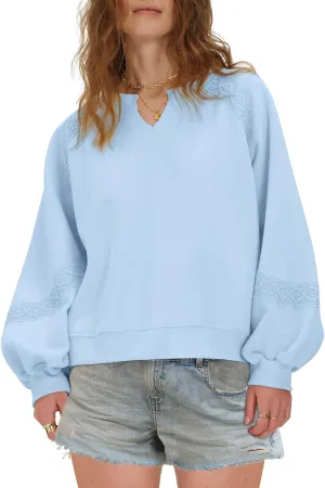 Locachy Womens Oversized Sweatshirt Casual V Neck Long Sleeve Cropped Pullover Tops Trendy Loose Blouses