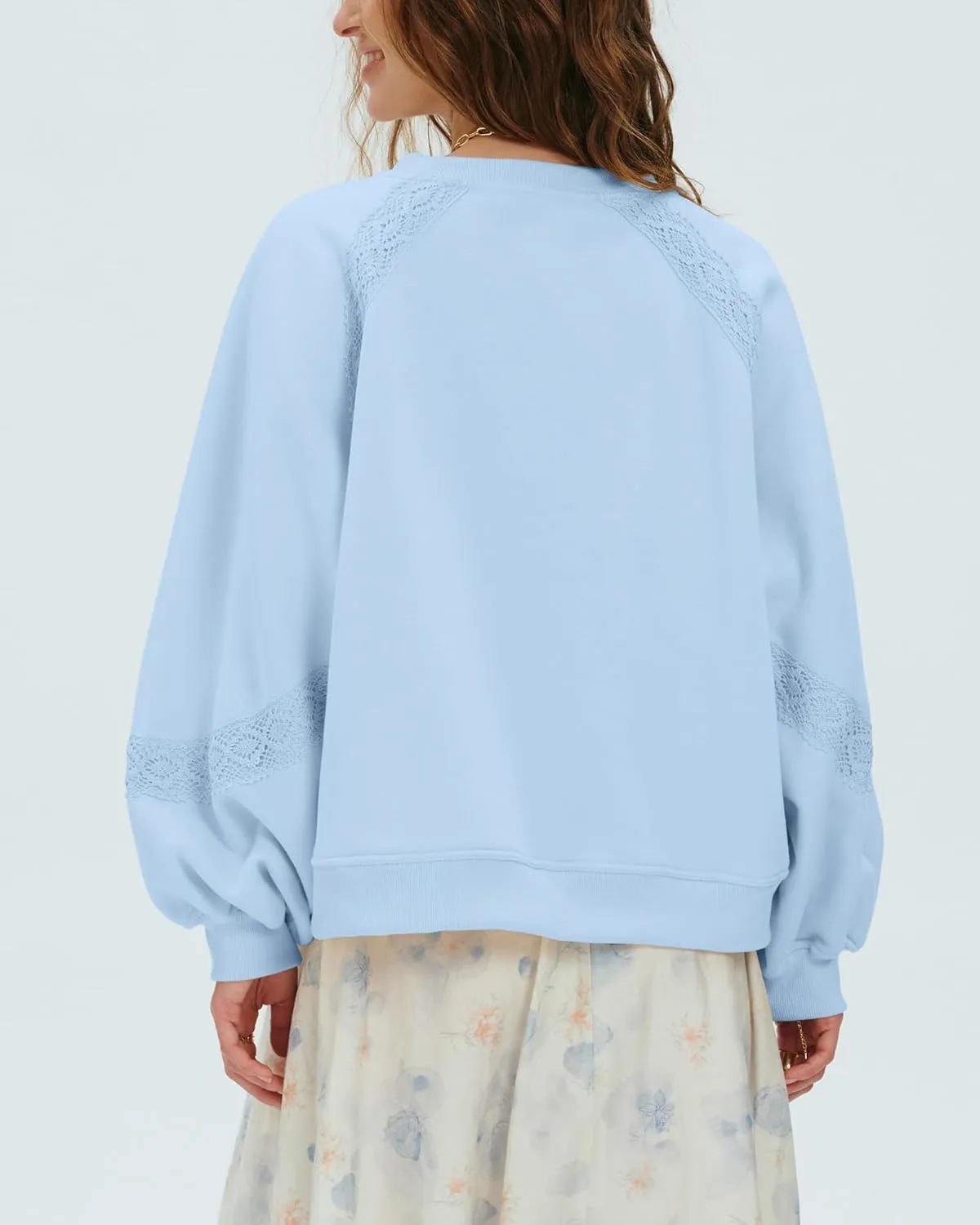 Locachy Womens Oversized Sweatshirt Casual V Neck Long Sleeve Cropped Pullover Tops Trendy Loose Blouses