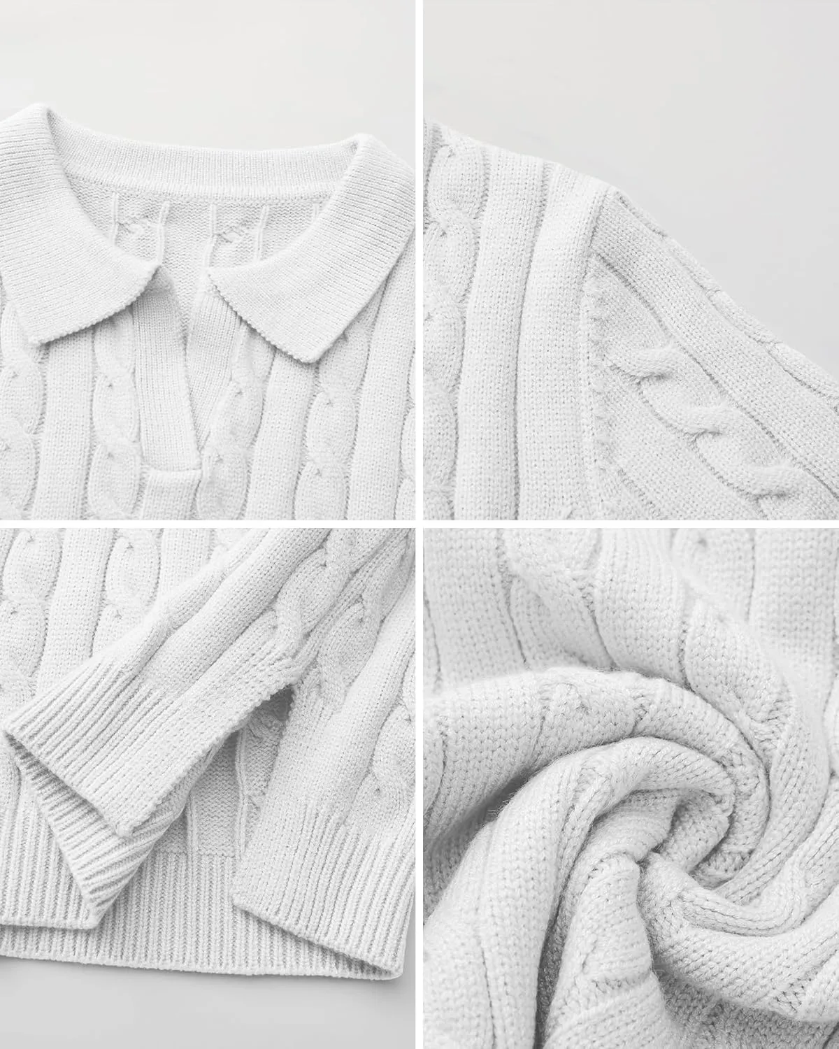 Locachy Womens Short Sleeve Cable Knit Crop Sweater Tops Casual Polo V Neck Pullover Sweater Shirt 2024