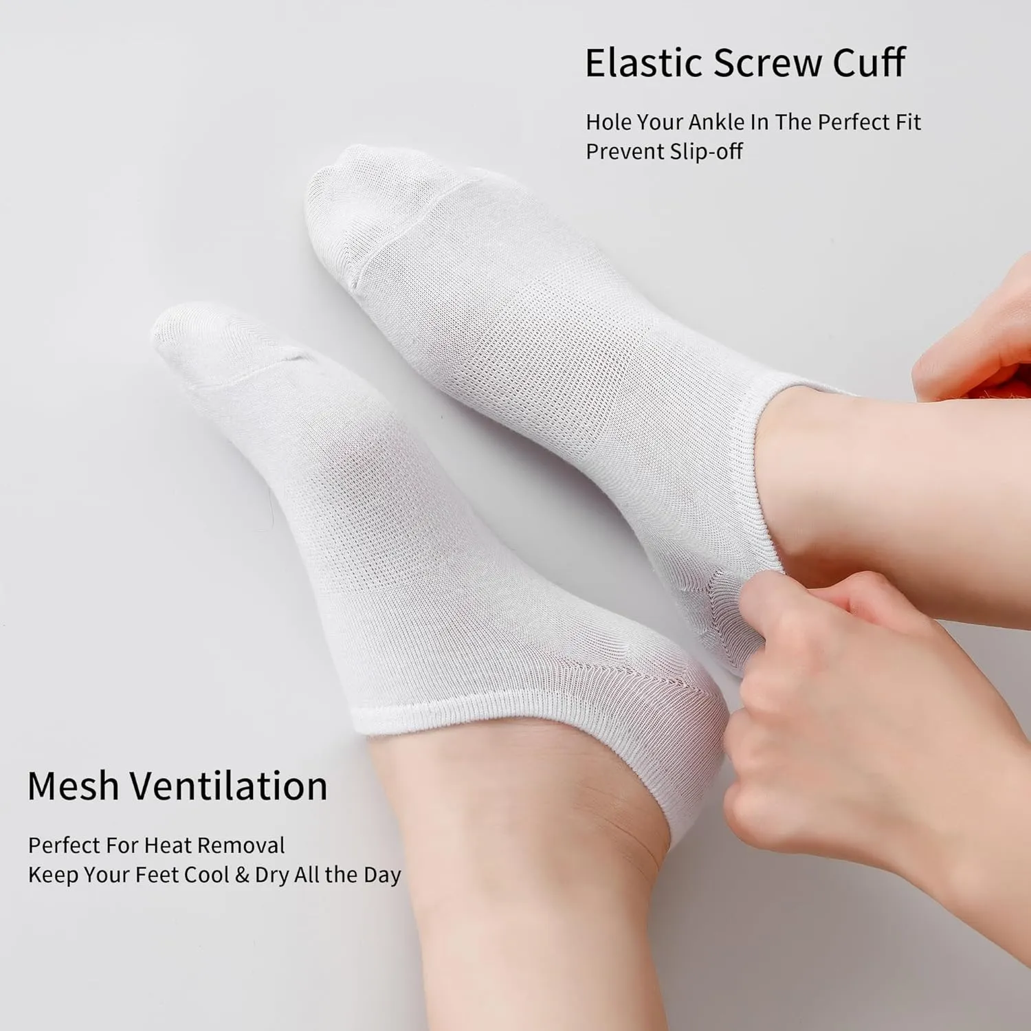 Loucey 18 Packs No Show Socks Invisible Socks Men Women Cushioned Low Cut Ankle Sock for Running Gym Hiking (9 Pairs)