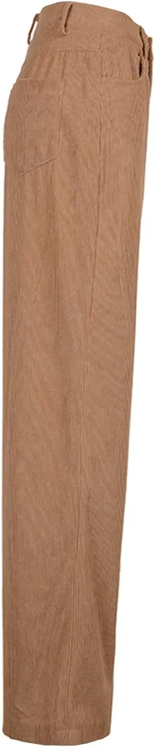 Madjtlqy Women's Casual Pants for Work Mid Waisted Solid Color Y2K Straight Leg Cargo Pants Baggy Trendy Wide Leg Trousers