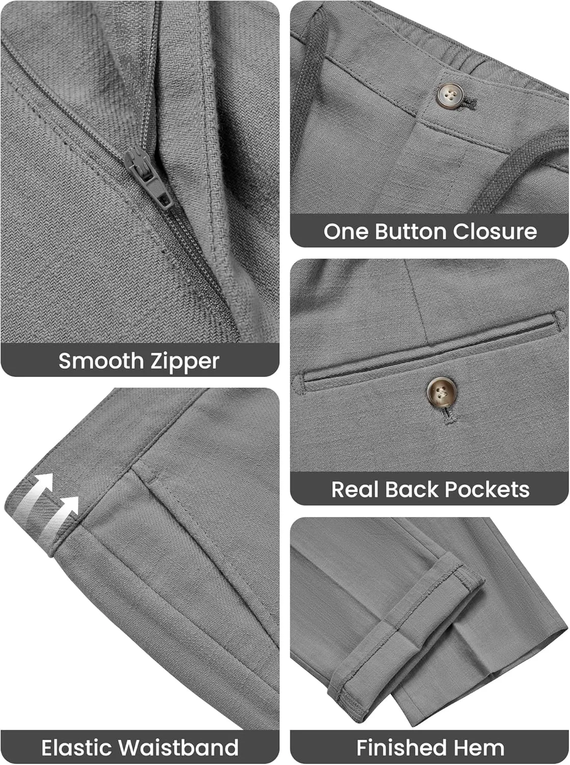 MAGE MALE Men's 2 Piece Linen Suits Set Casual Lightweight Blazer Jacket and Pants for Wedding Business Prom