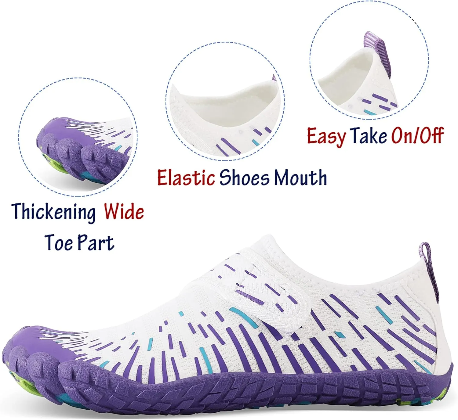 Men Women Water Sports Shoes Slip-on Quick Dry Aqua Swim Shoes for Pool Beach Surf Walking Water Park