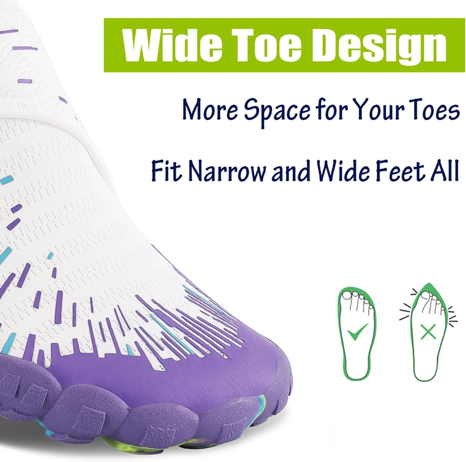 Men Women Water Sports Shoes Slip-on Quick Dry Aqua Swim Shoes for Pool Beach Surf Walking Water Park