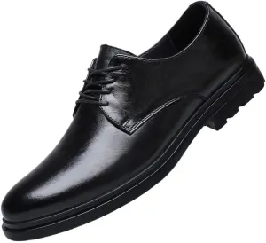 Mens Business Oxford Shoes Leather Dress Shoes Comfortable Office Shoes for Work Professional Lace Up(Black,9.5)