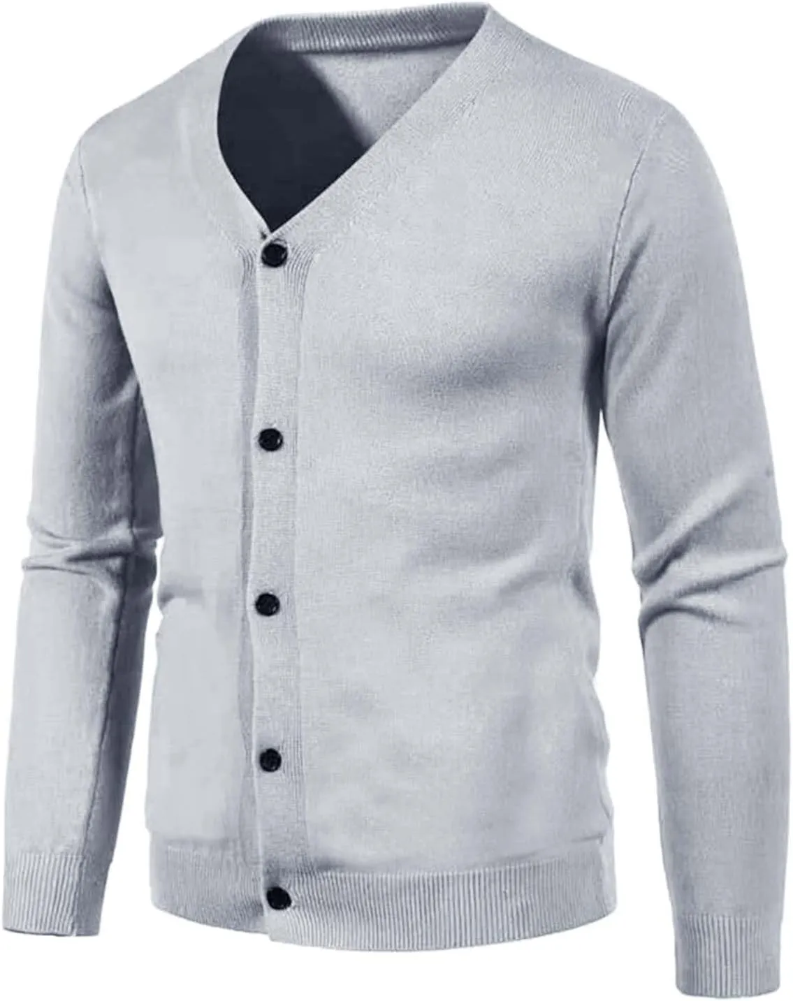 Men's Cardigan Sweaters Casual V Neck Button Down Ribbed Knit Long Sleeve Pure Color Knitted Sweater Fall Clothes