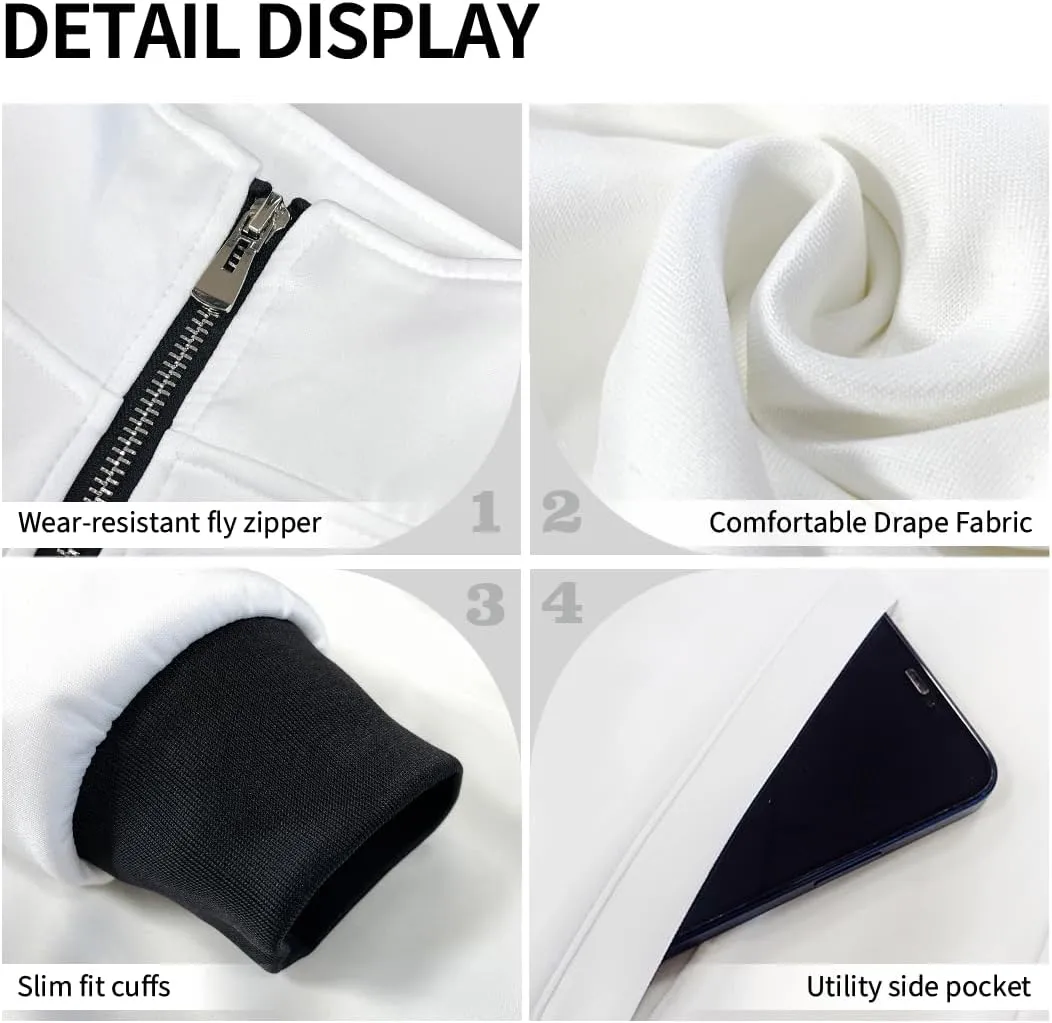 Mens Casual Jacket Long Sleeve Zipper Sweatshirt Loose Fit Stand Collar Hoodie Coat Winter Outfit Comfy Streetwear