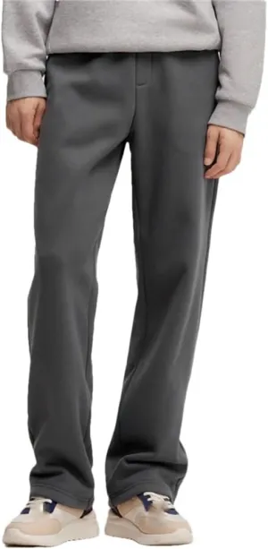 Men's Fleece Lined Thermal Straight Leg Pants Elastic Waist Loose Fit Casual Full Length Trousers