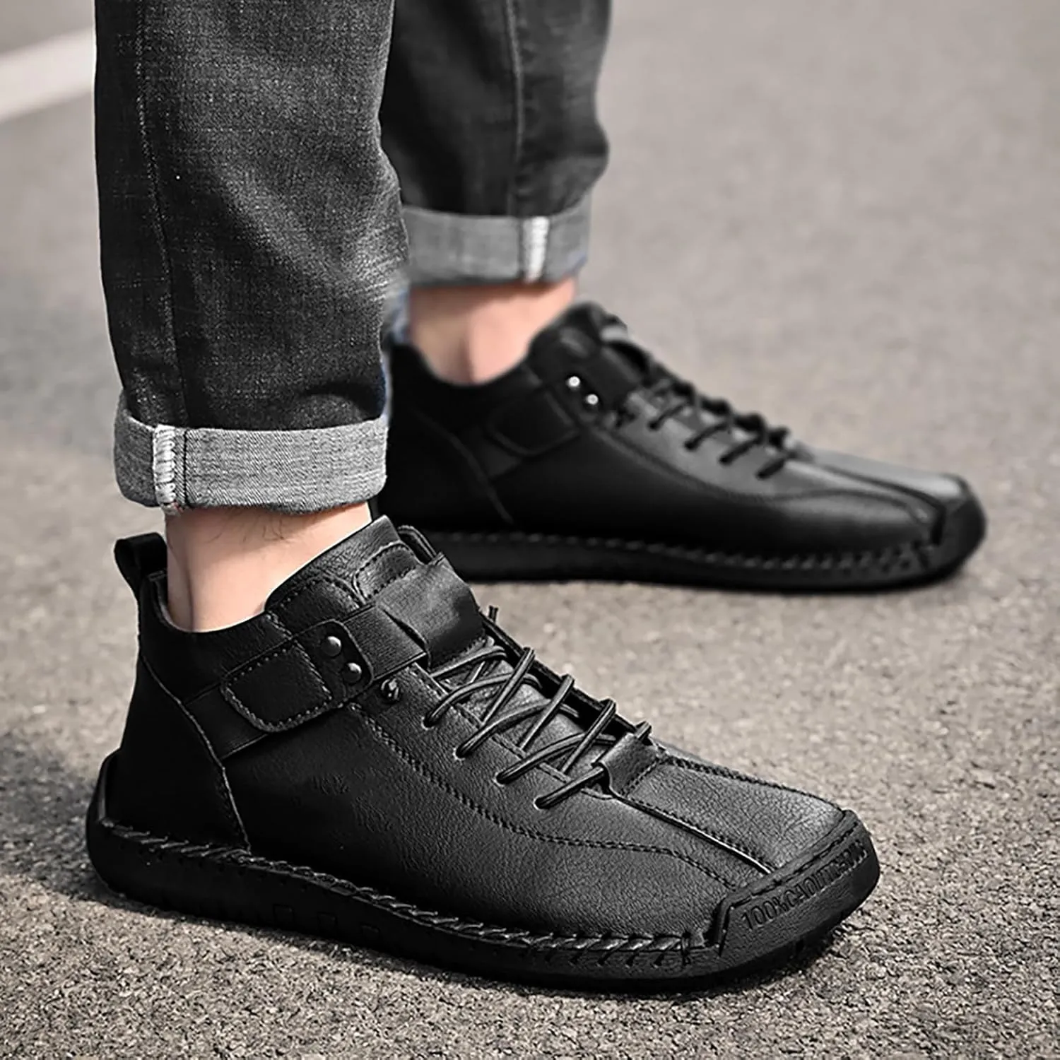 Mens High Top Sneakers Solid Color Lace-up Casual Breathable Soft Walking Running Shoes Comfortable Tennis Shoes Flat Bottom Non Slip Summer Spring Mens Shoe