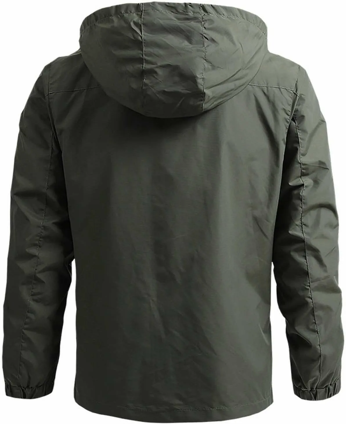 Mens Lightweight Waterproof Jacket Mountain Sport Jacket with Hooded Loose Fit Hiking Windbreaker Raincoat