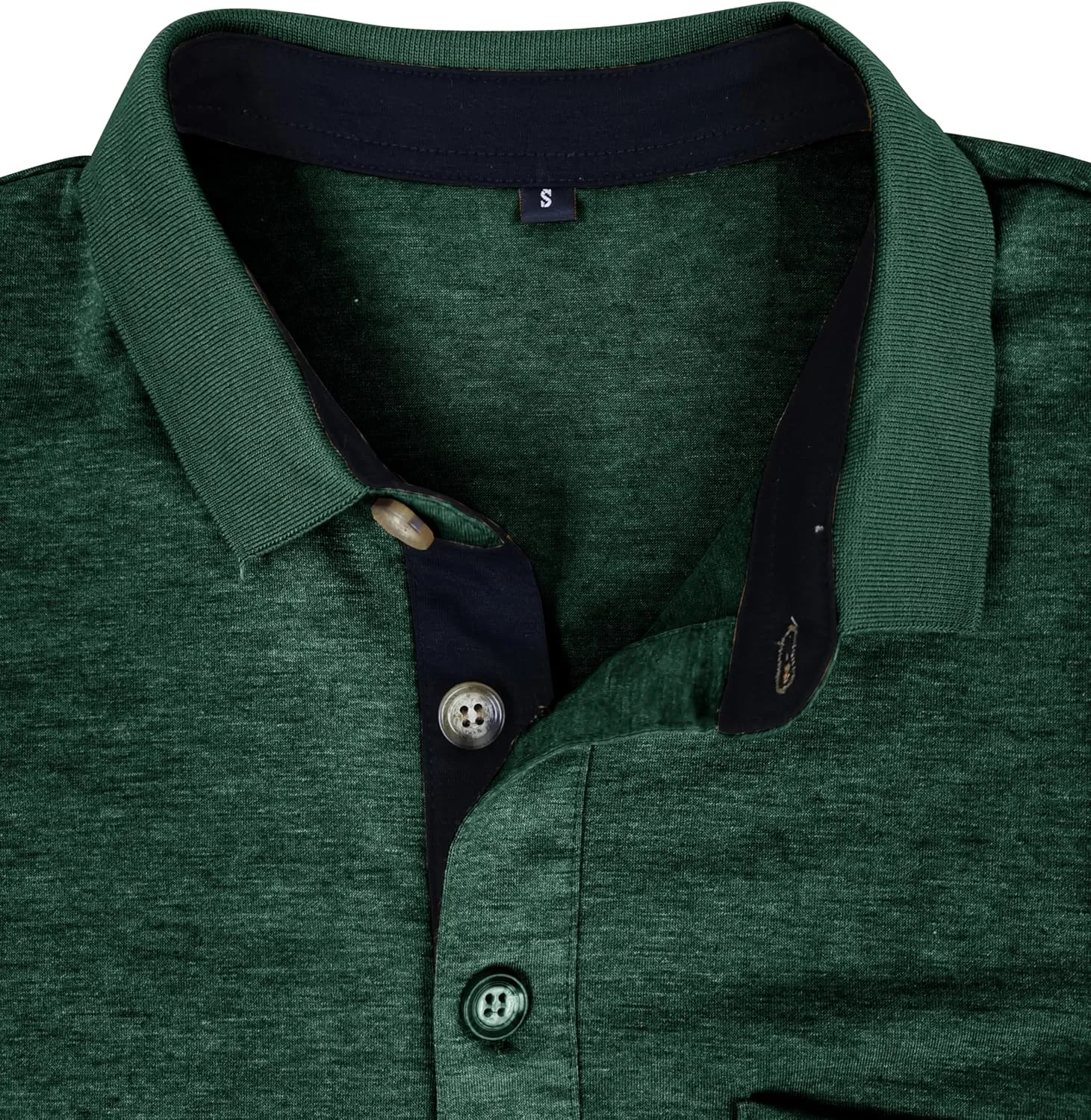 Mens Long Sleeve Polo Shirts Casual Fashion Button Up Collared Golf T Shirts with Pocket