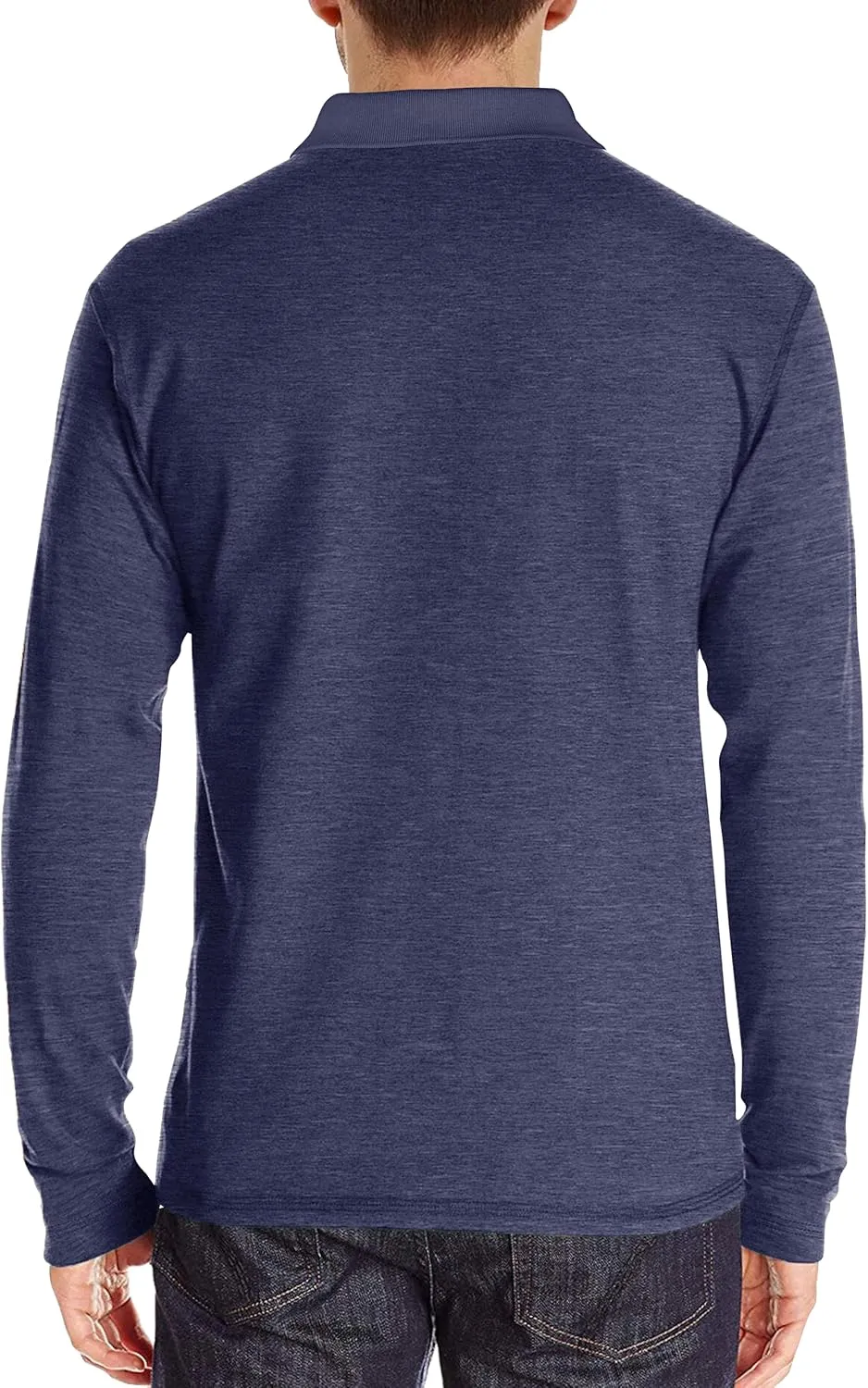 Mens Long Sleeve Polo Shirts Casual Fashion Button Up Collared Golf T Shirts with Pocket