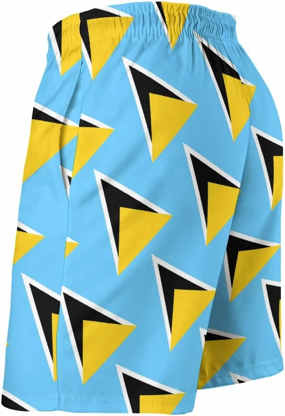 Men's Summer St Lucia Flag Swim Trunks Quick Dry Surf Boardshorts Bathing Suit Shorts with Pockets S