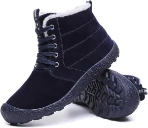 Mens Winter Snow Boots Fur Lined Warm Ankle Booties Waterproof Slip-on Sneakers Lightweight High Top Outdoor Shoes