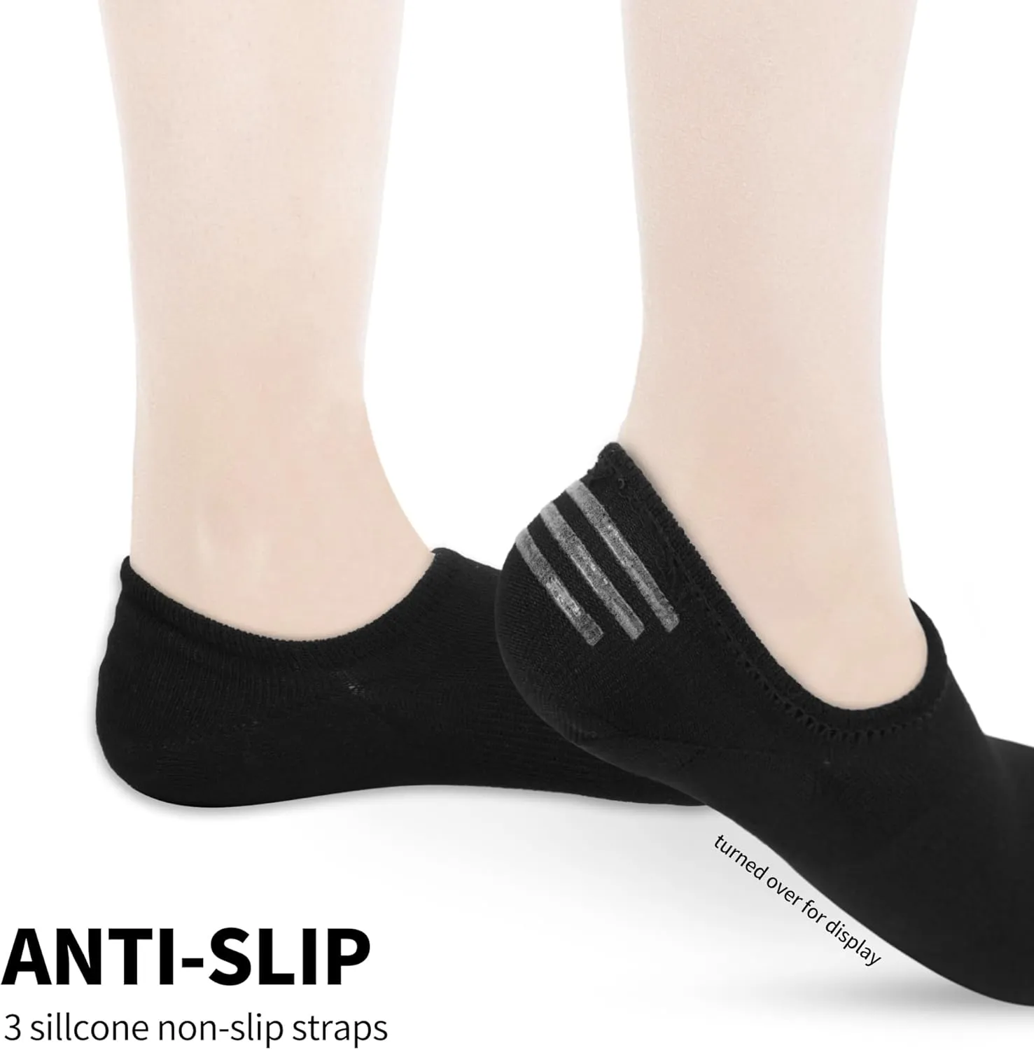 No Show Socks for Womens, Low Cut Non Slip Flat Boat Invisible Line Cushion Athletic Socks