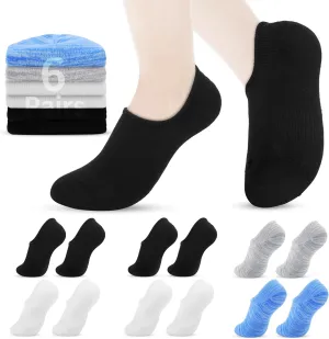 No Show Socks for Womens, Low Cut Non Slip Flat Boat Invisible Line Cushion Athletic Socks