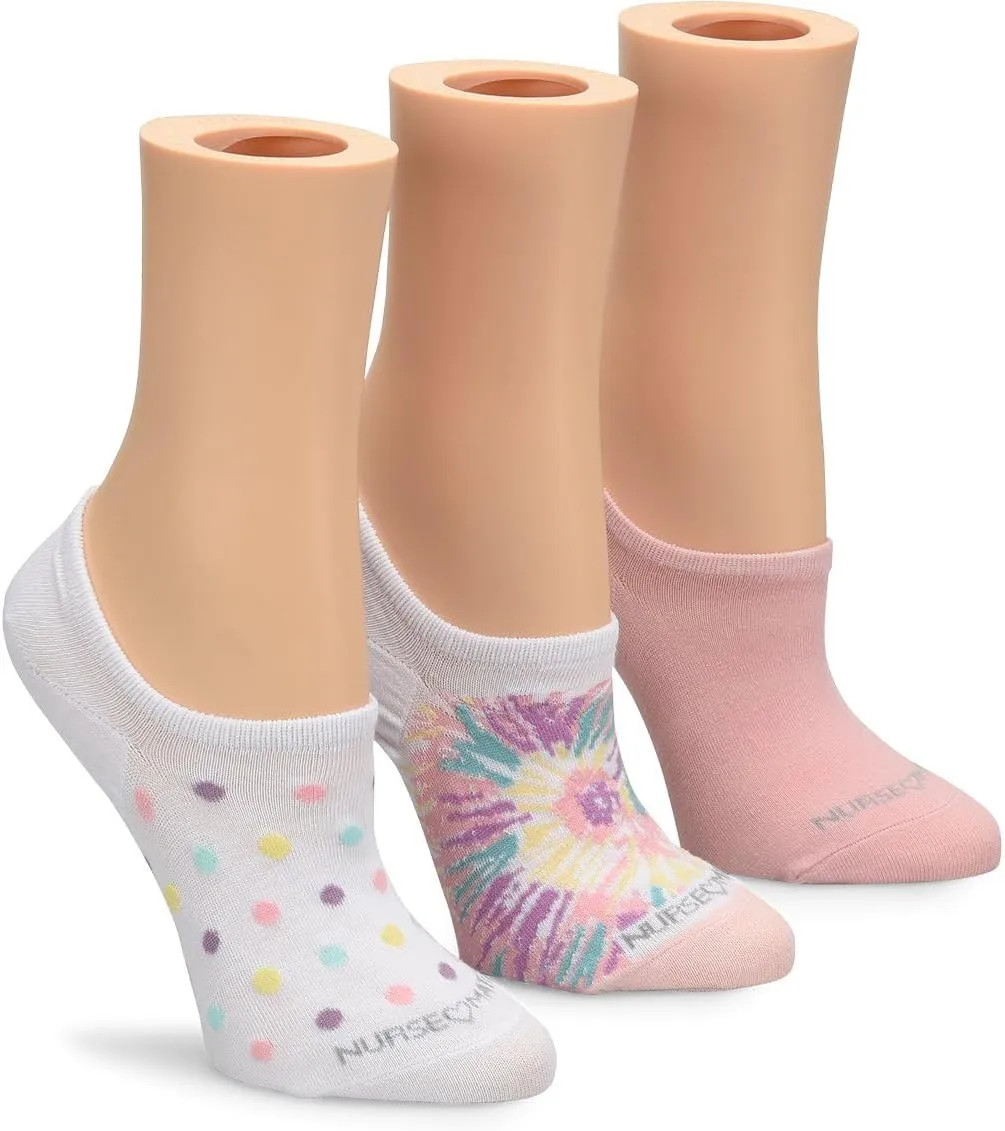 Nurse Mates No Show Socks | 3 Pair | Lightweight Comfort | One Size