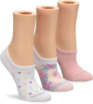 Nurse Mates No Show Socks | 3 Pair | Lightweight Comfort | One Size