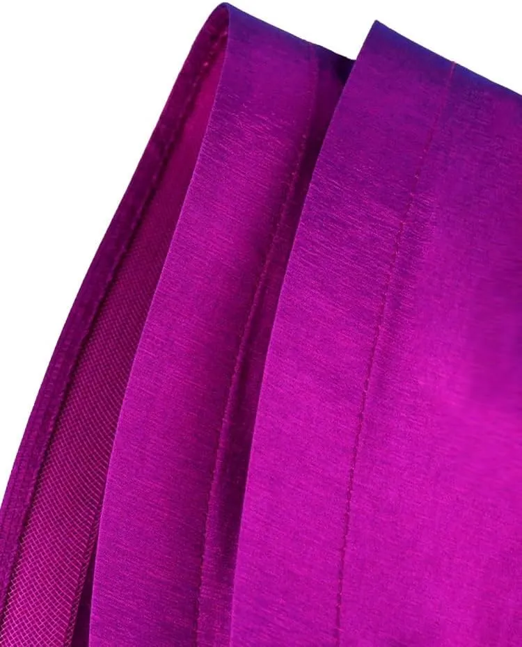 ONTINVA Satin High Neck Ruffled Tiered Sleeves Midi Dresses for Women Elegant High Waist Formal Party Cocktail Dress