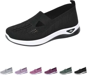 Orthopedic Shoes for Women 2024 Woven Slip on Walking Shoes Arch Support Diabetic Breathable Soft Shoes Lightweight Sneakers