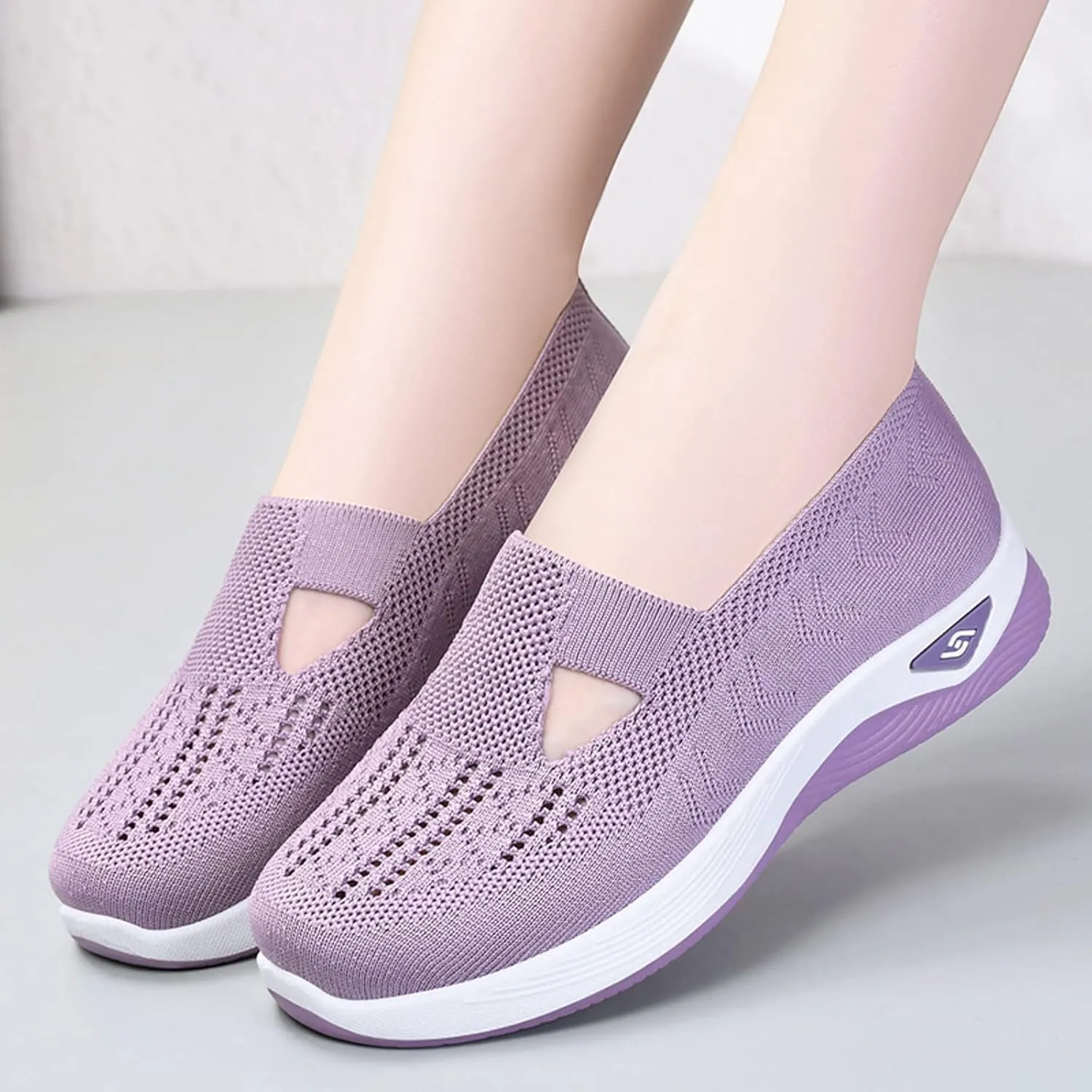Orthopedic Shoes for Women 2024 Woven Slip on Walking Shoes Arch Support Diabetic Breathable Soft Shoes Lightweight Sneakers