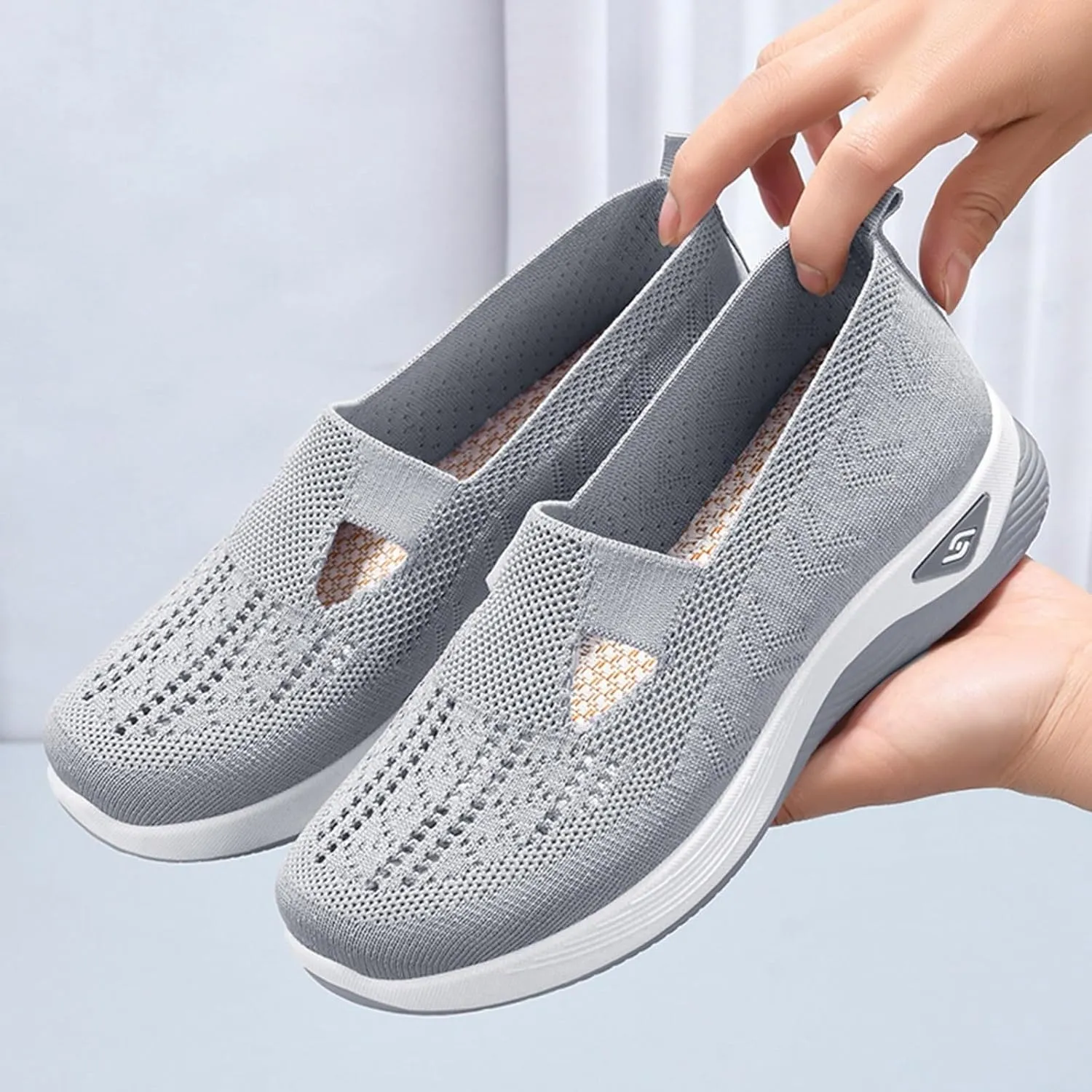 Orthopedic Shoes for Women 2024 Woven Slip on Walking Shoes Arch Support Diabetic Breathable Soft Shoes Lightweight Sneakers