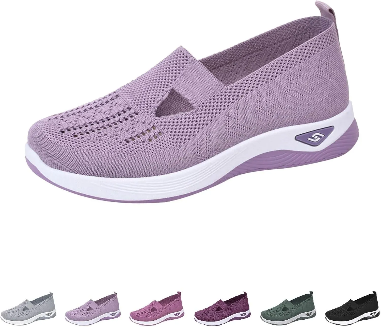 Orthopedic Shoes for Women 2024 Woven Slip on Walking Shoes Arch Support Diabetic Breathable Soft Shoes Lightweight Sneakers