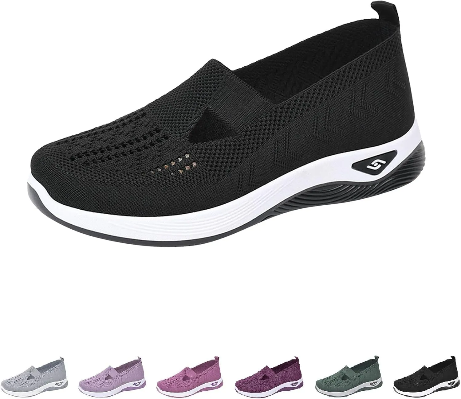 Orthopedic Shoes for Women 2024 Woven Slip on Walking Shoes Arch Support Diabetic Breathable Soft Shoes Lightweight Sneakers