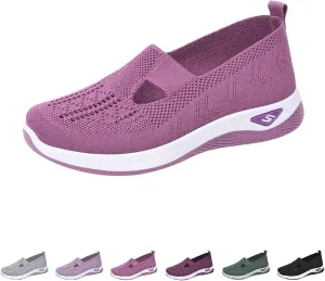 Orthopedic Shoes for Women 2024 Woven Slip on Walking Shoes Arch Support Diabetic Breathable Soft Shoes Lightweight Sneakers