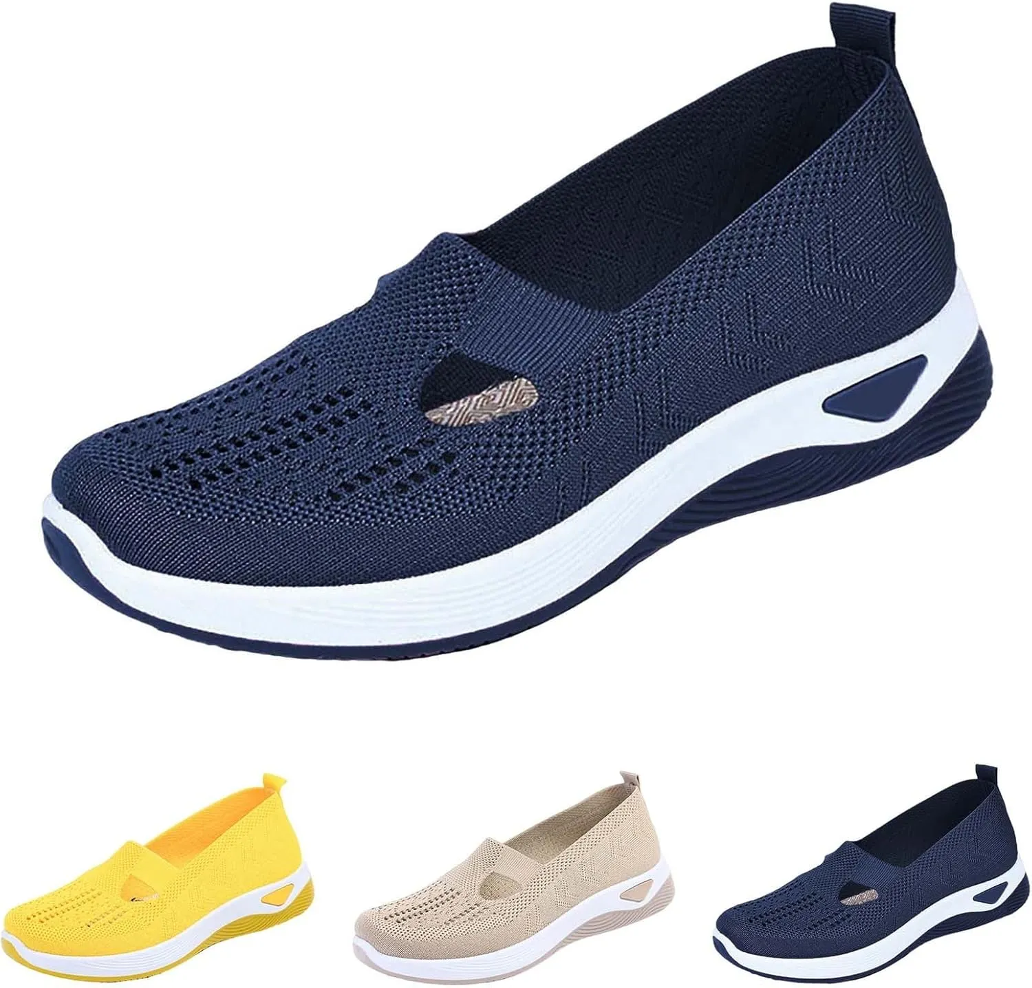 Orthopedic Shoes for Women 2025 New Women's Woven Non Slip Work Shoes Women Wide Feet Casual Slip On Shoes Black Platform Sneaker Slip On Tennis Shoe White Loafers