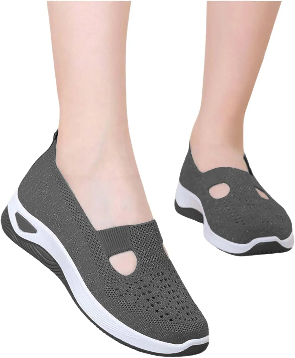 Orthopedic Shoes for Women 2025 New Women's Woven Non Slip Work Shoes Women Wide Feet Casual Slip On Shoes Black Platform Sneaker Slip On Tennis Shoe White Loafers