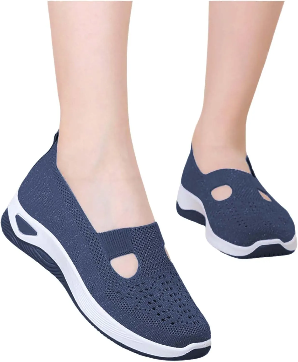 Orthopedic Shoes for Women 2025 New Women's Woven Non Slip Work Shoes Women Wide Feet Casual Slip On Shoes Black Platform Sneaker Slip On Tennis Shoe White Loafers