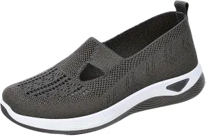 Orthopedic Shoes for Women 2025 New Women's Woven Non Slip Work Shoes Women Wide Feet Casual Slip On Shoes Black Platform Sneaker Slip On Tennis Shoe White Loafers