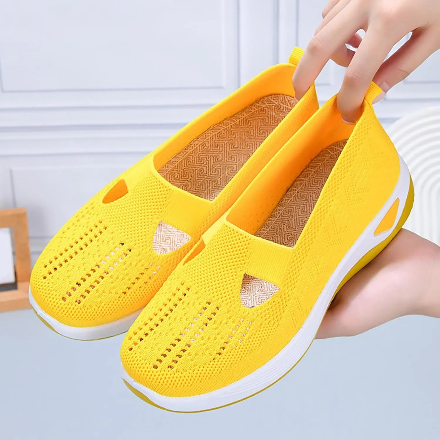 Orthopedic Shoes for Women Breathable Soft Slip On Non Slip Work Shoes Women Mesh Casual Shoes for Fall Women Shoes Sneakers Slip On Tennis Shoe Cross Trainer Shoe