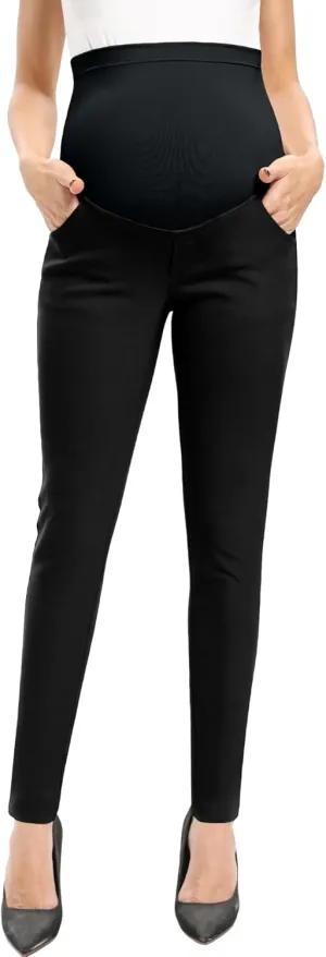 POSHGLAM Women's Maternity Skinny Pants Casual Slim Pull-on Comfy Stretch Pants