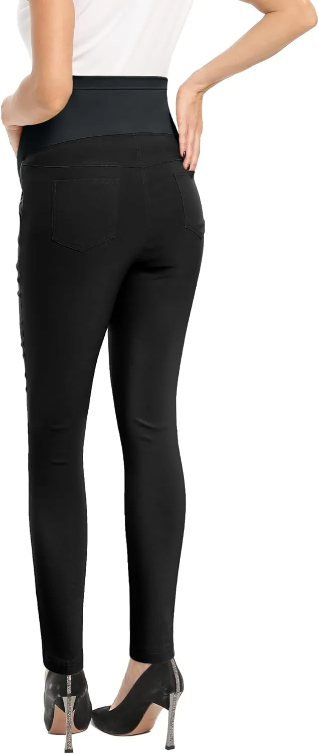 POSHGLAM Women's Maternity Skinny Pants Casual Slim Pull-on Comfy Stretch Pants