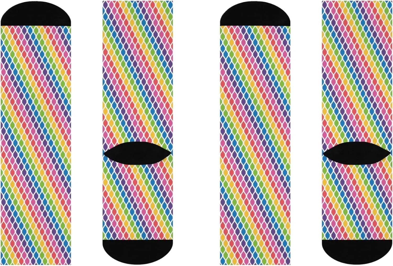 Rainbow Crew Socks - Colorful Striped Footwear, Fun Patterned Socks, Happy Rainbow Design, Gift for Sock Lovers, Vibrant Sock
