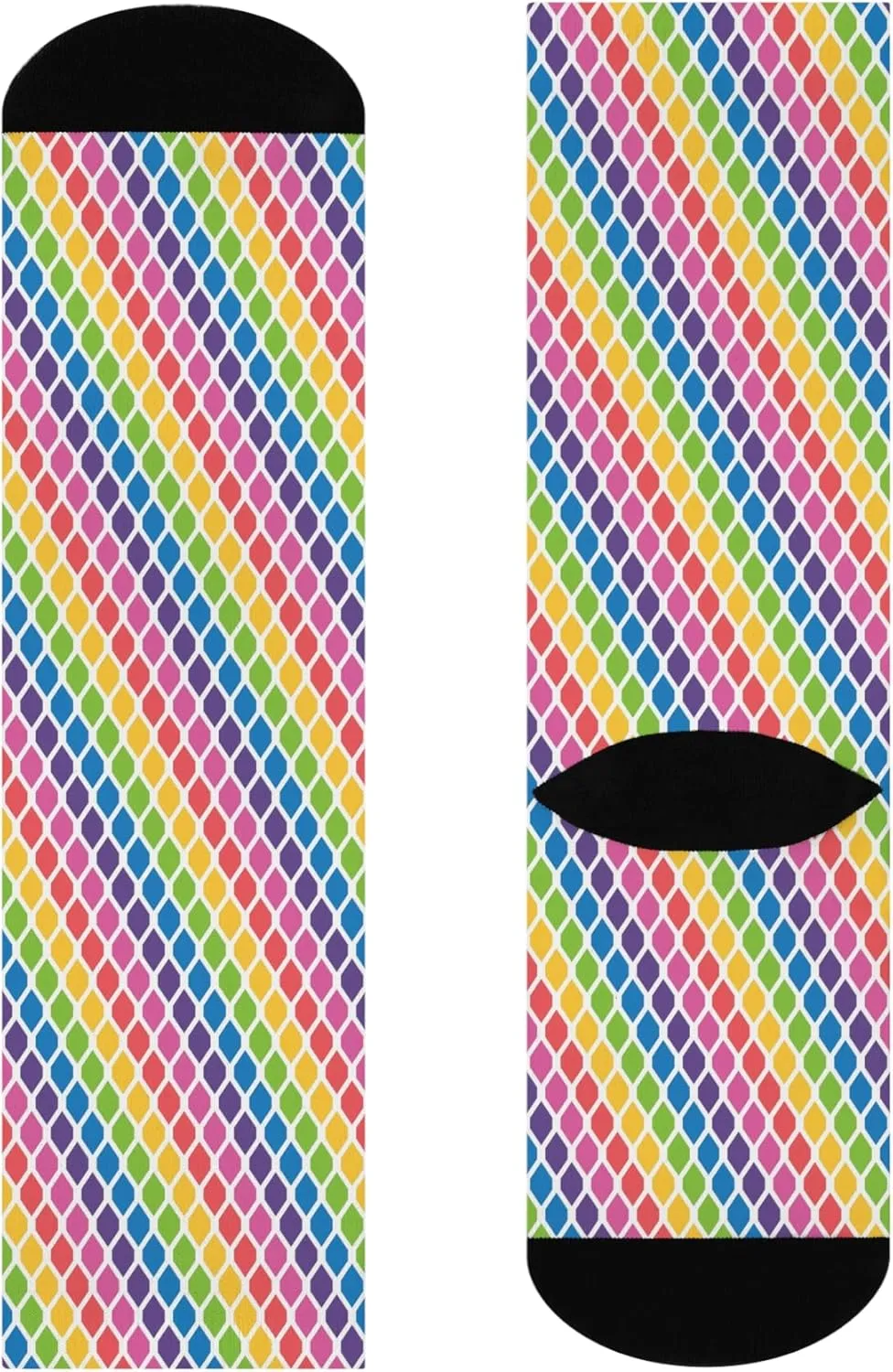Rainbow Crew Socks - Colorful Striped Footwear, Fun Patterned Socks, Happy Rainbow Design, Gift for Sock Lovers, Vibrant Sock