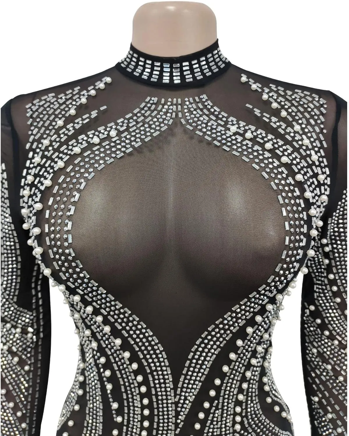 Sexy Dresses for Women Party Club Night Elegant Long Sleeve Feather Detailed Sheer Mesh Mini Vestidos