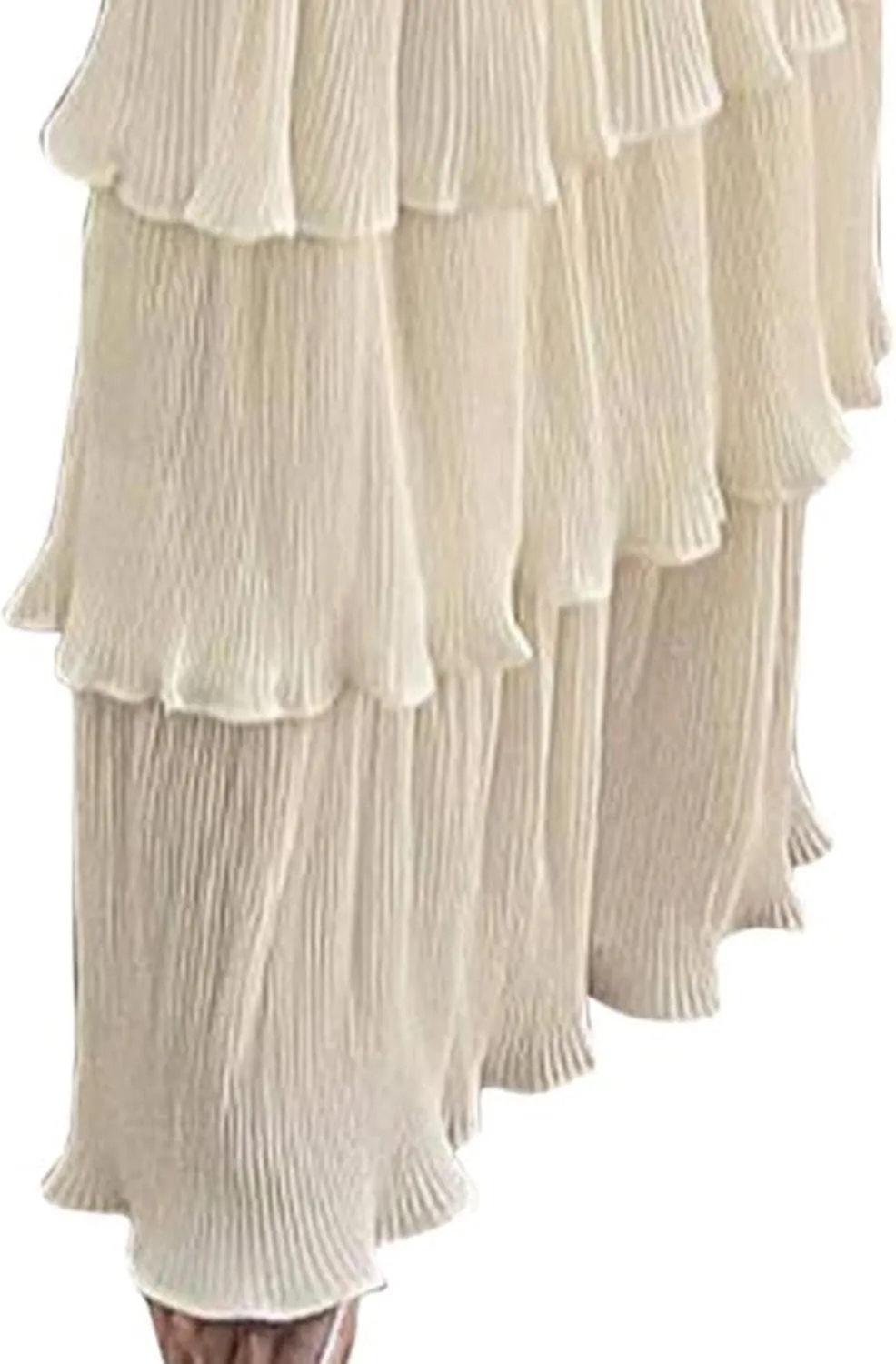 Sexyshine Women's Tube Top Ruffled Tiered Maxi Dress Sleeveless Backless Bodycon Smocked Shirred Party Holiday Long Dress
