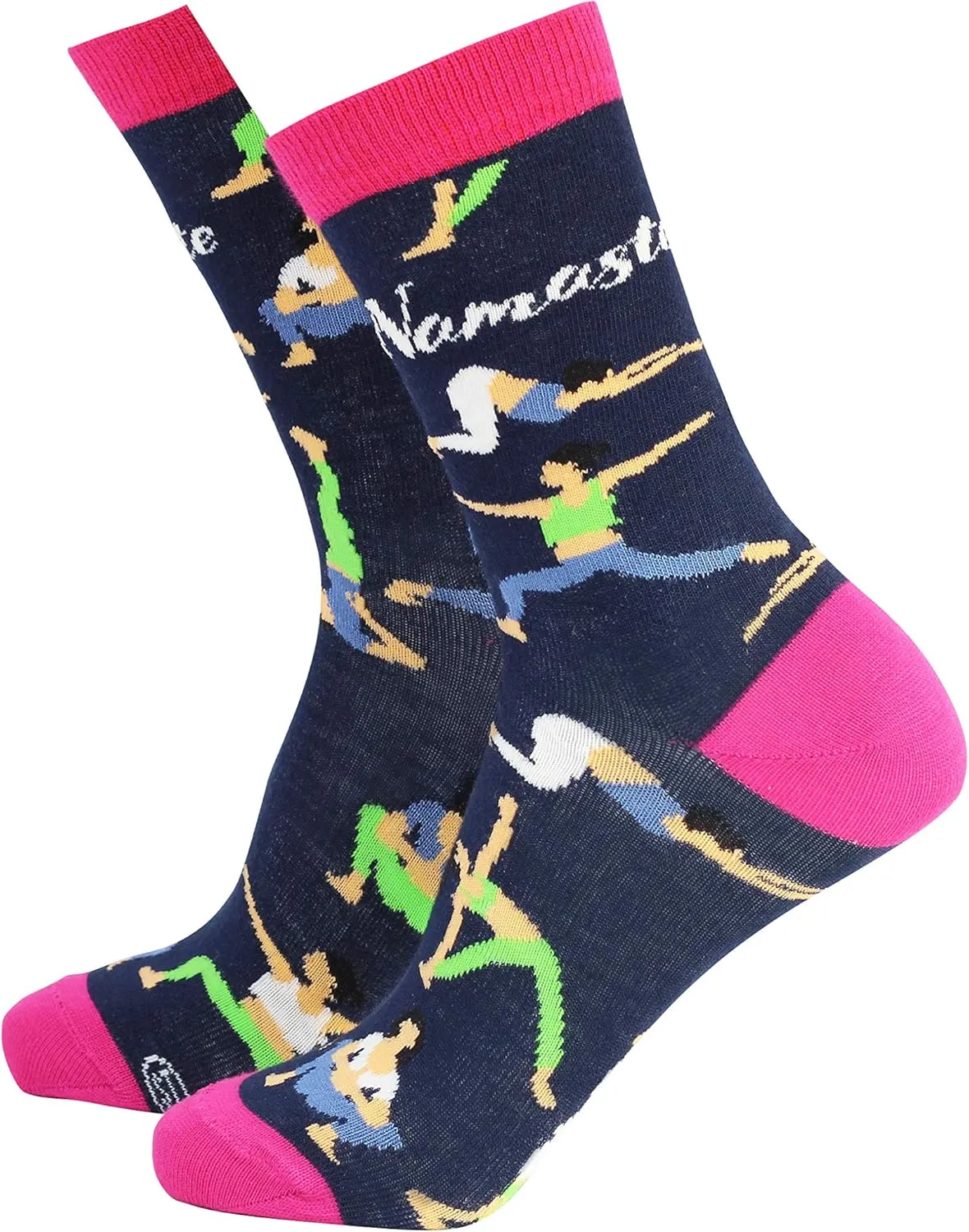 Smiling Faces MAKING SMILES SINCE 2001 Sock Therpay Womens Novelty Socks Funky Pattern Colorful Fun Dress Socks Smart Design Comfortable Breathable Socks - Namaste