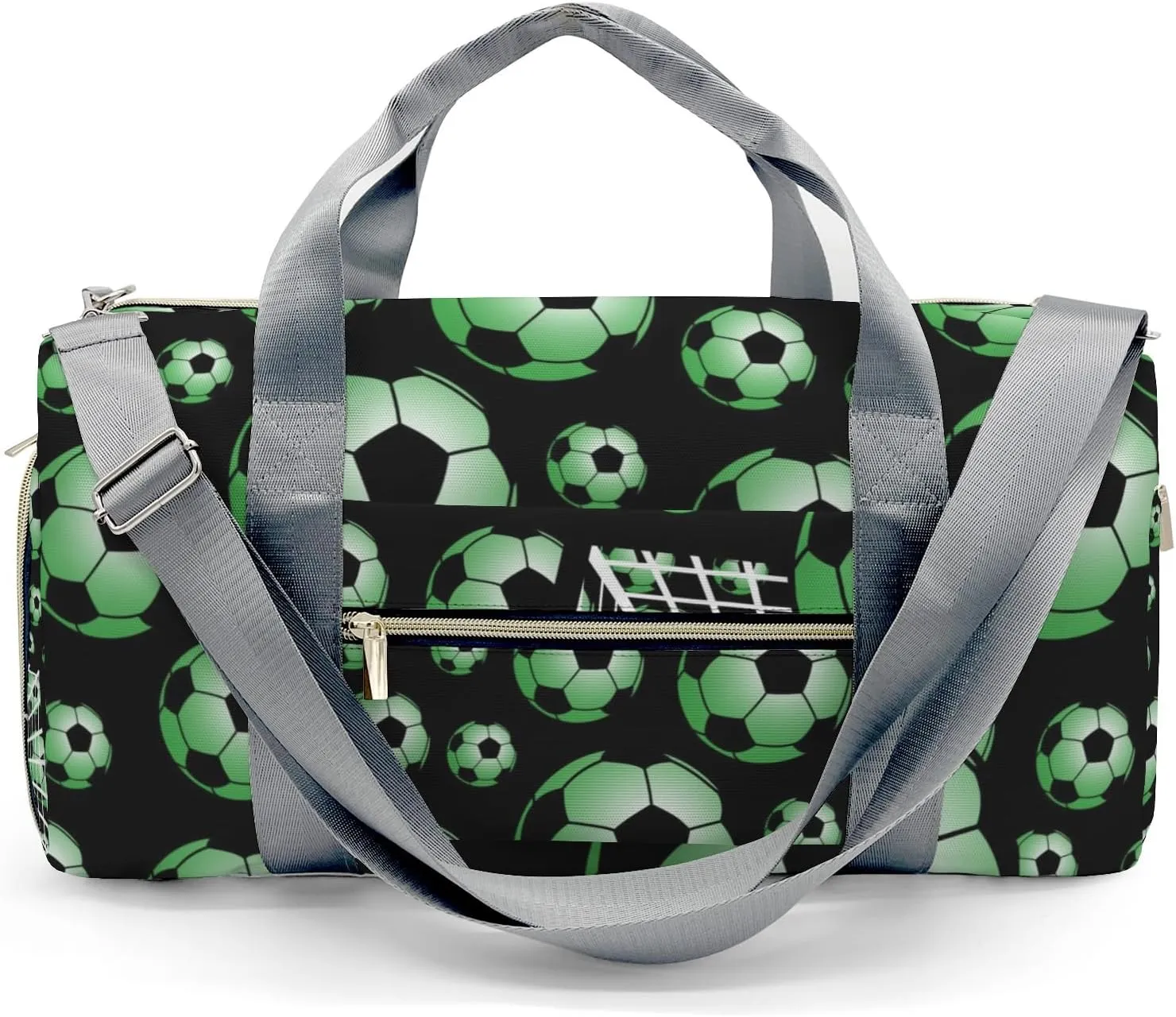 Soccer Ball Player Number Name Duffle Bag for Travel, Weekender Bag with Shoe Compartment, Carry On Overnight Bag Gym Bag Hospital Bags