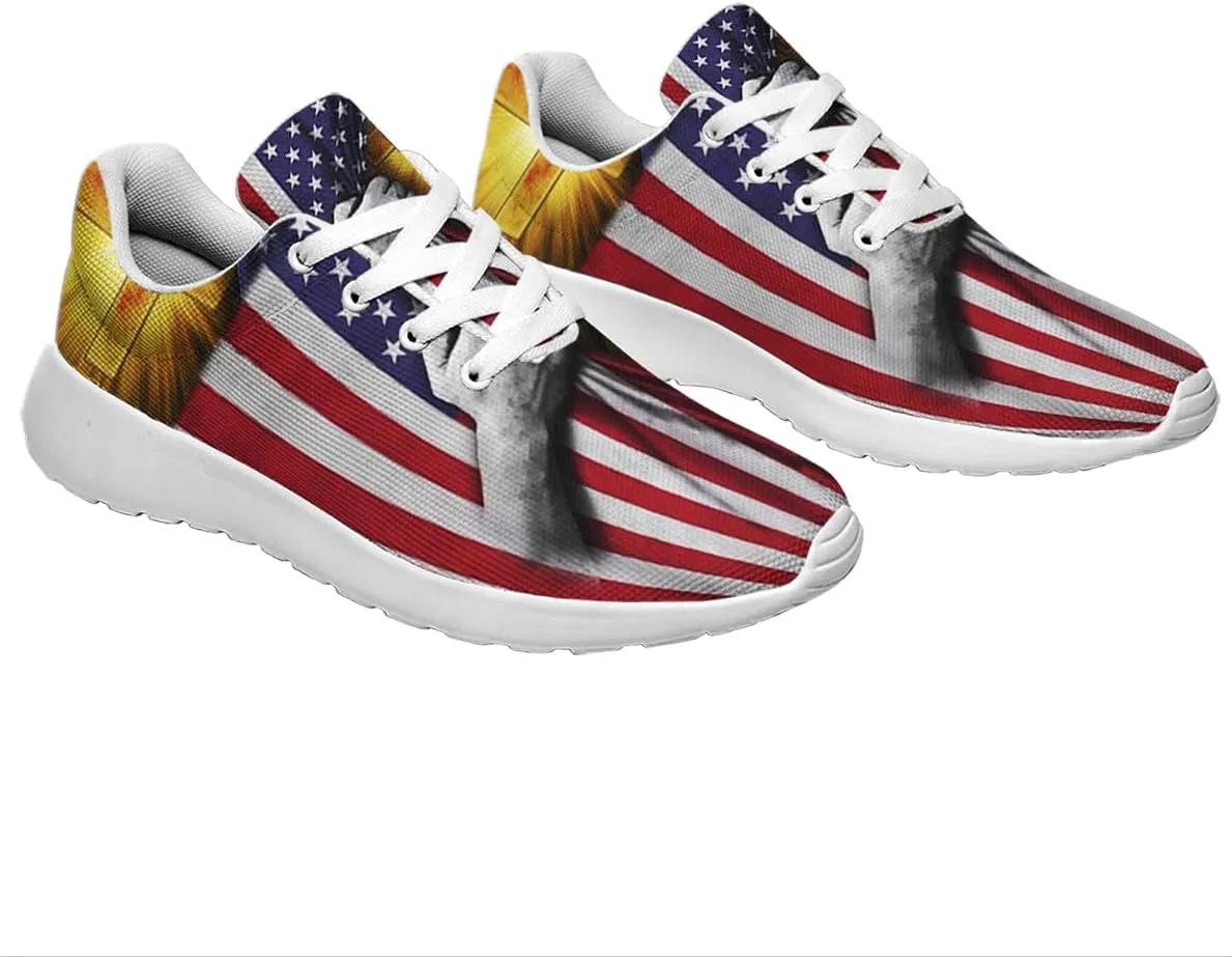 Sonzj-II Christian Jesus Shoes, Lace Up Walking Sneakers, Cross Running Shoes Mesh Breathable Sports Trainers