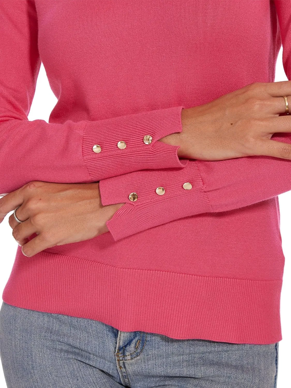 Spicy Sandia Women's V Neck Sweaters Long Sleeve Lightweight Pullover Knit Shirt Essential Top Dressy Casual