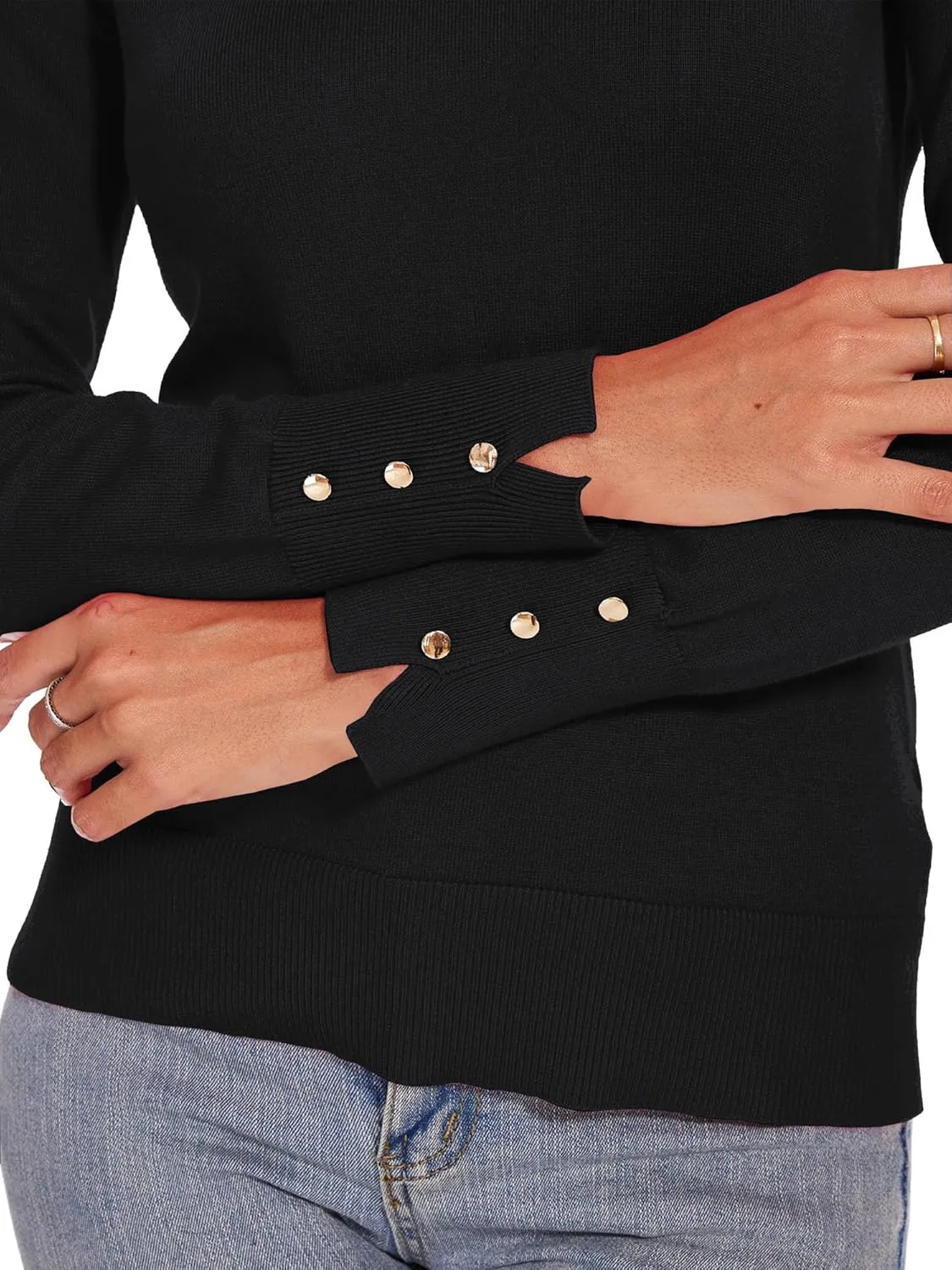 Spicy Sandia Women's V Neck Sweaters Long Sleeve Lightweight Pullover Knit Shirt Essential Top Dressy Casual