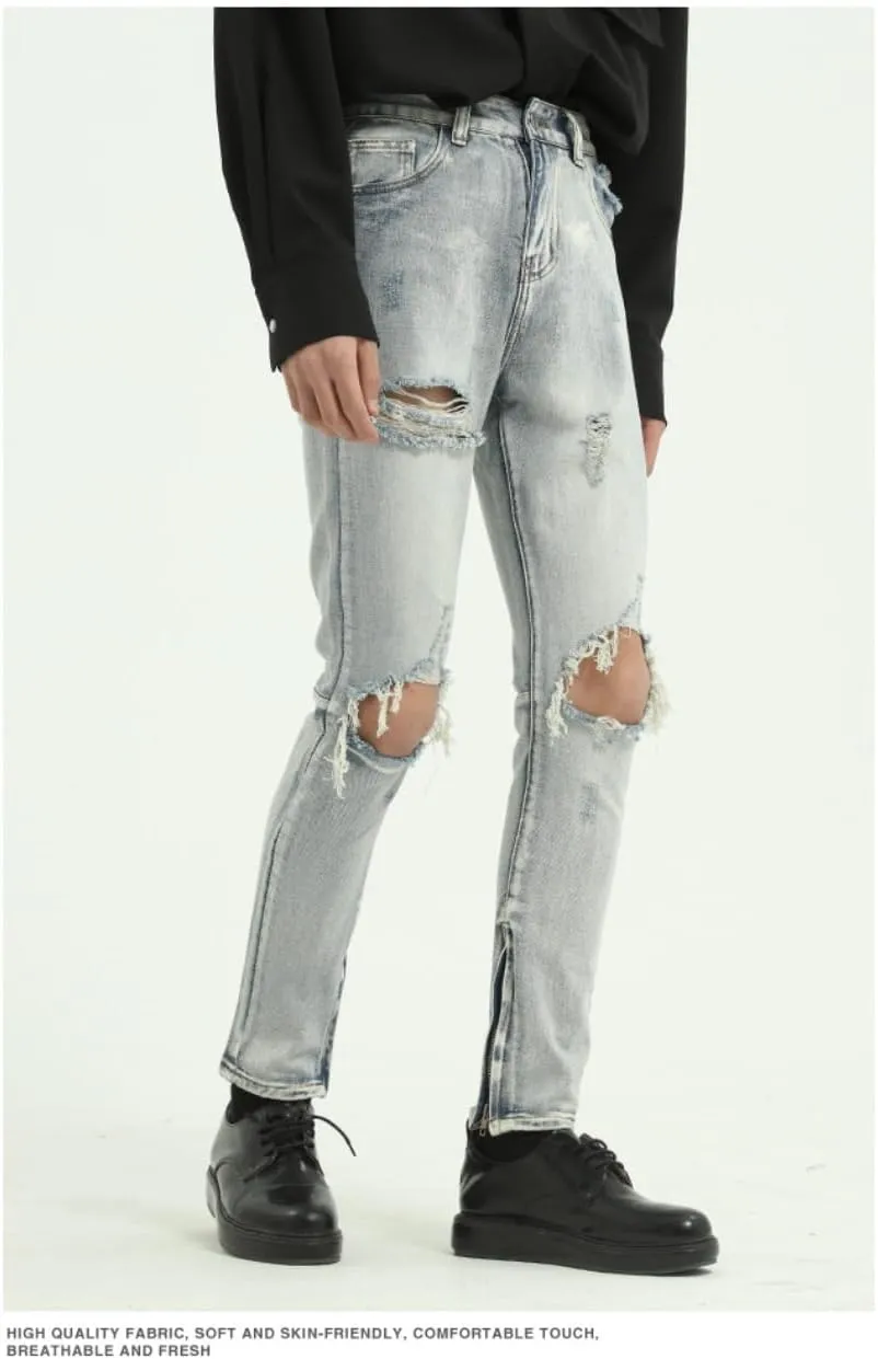 Straight Leg Jeans Y2k Retro Streetwear Pants Casual Wide Leg Grunge Pants Loose Fit Jeans Ripped Jeans